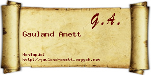 Gauland Anett névjegykártya
